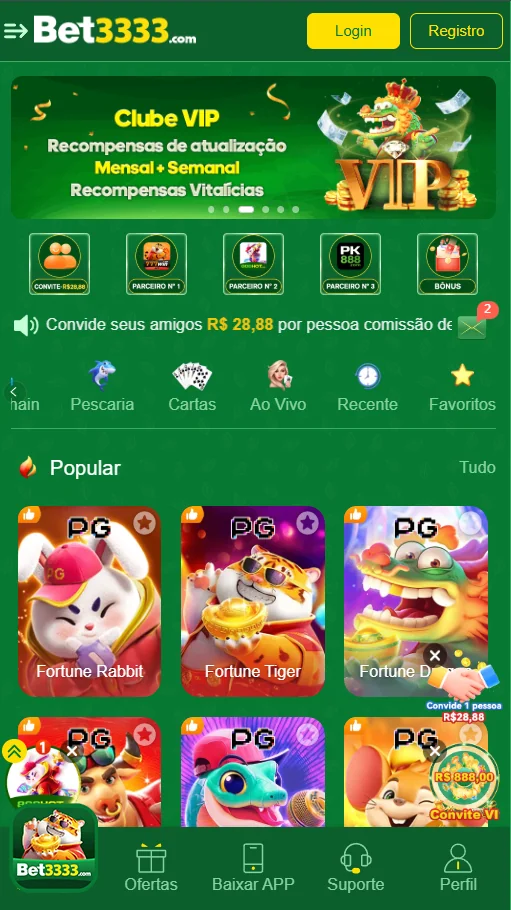 Membro do programa VIP exclusivo da bet3333.com